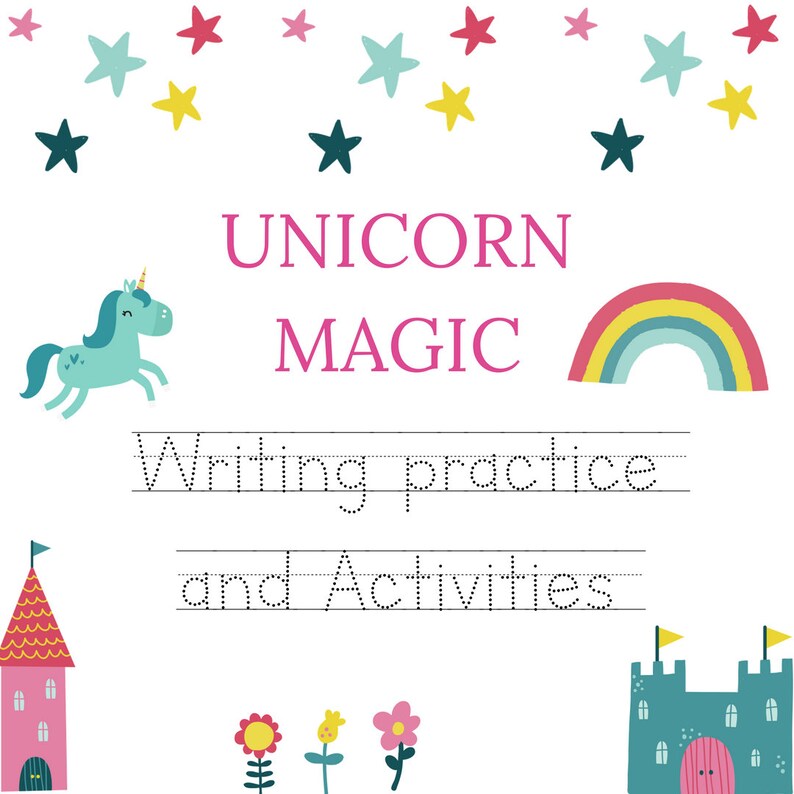 unicorn activity kindergarten worksheets preschool etsy