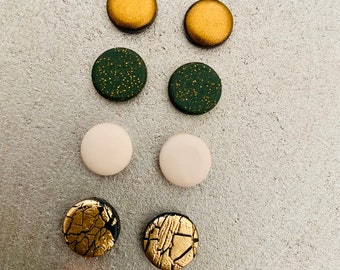 Handmade Ton Ohrstecker, Minimalist Alltag kleine Ohrstecker