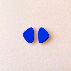 Blue Stud Earrings, Cobalt Blue Modern Minimalist Earrings, Gift for Her
