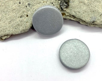 Gray Stud Earrings, Silver Grey Minimalist Everyday Earrings, Polymer Clay Simple Round Studs, Woman Gifts