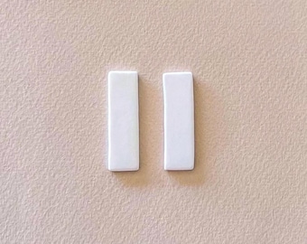Weißer Ton Bar Ohrstecker, Geometrische Minimalist Schmuck