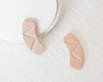 Tan Stud Earrings, Beige Modern Minimalist Studs, Everyday Earrings, Handmade Gifts for Her