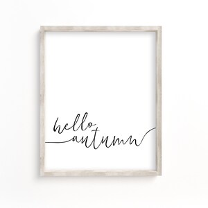 hello autumn printable, autumn printable, fall decor, fall wall art, autumn decor, printable art, autumn sign