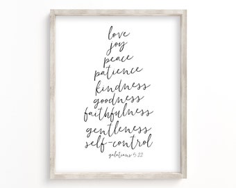 Fruit of the Spirit office wall art prints family Christianity PHYSICAL print faith encouragement housewarming gift nursery home