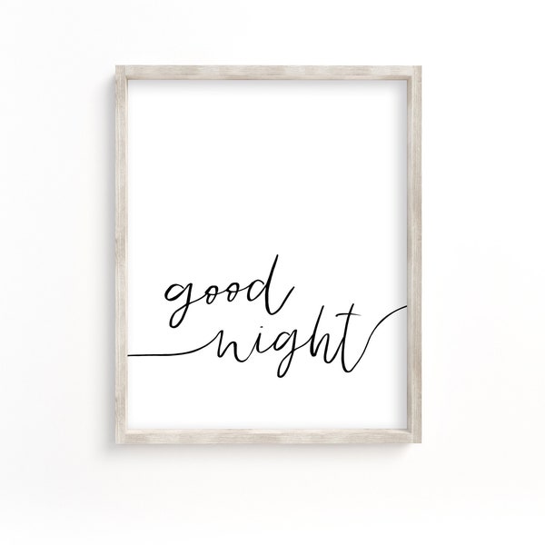 good night printable, wall art, art print, nursery decor, wall decor, nursery prints, nursery wall art, home decor, PRINT up to 24x36