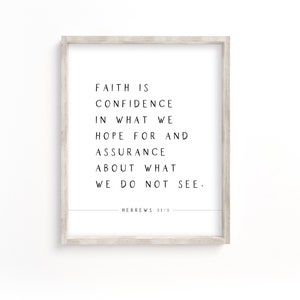 Hebrews 11:1 printable, wall art, Faith print, bible verse wall art, printable wall art, sign, Christian wall art,