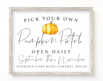 Pumpkin patch printable Fall printable, pumpkin patch sign, fall sign, fall wall art, autumn printable, printable art, autumn sign