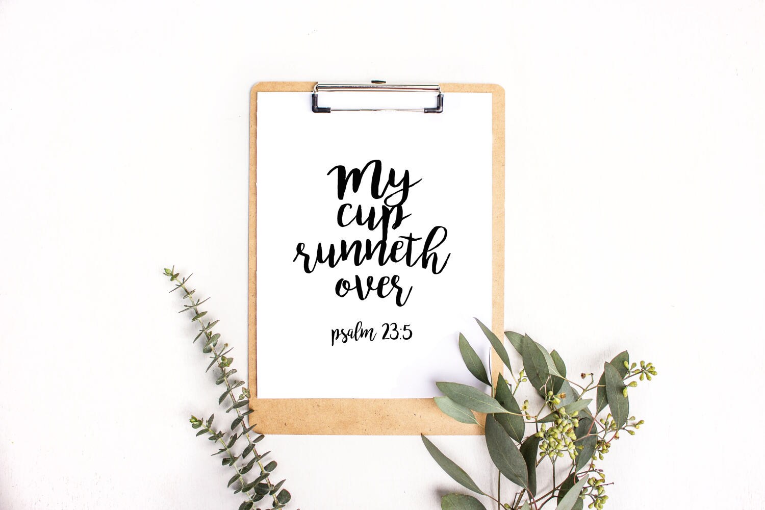 My Cup Over Print Psalm 235 Printable Psalms Sign Etsy Canada