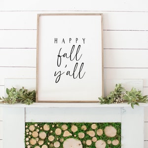 Happy Fall Y'all Printable, Fall Decor, Autumn Decor, Fall Sign, Autumn ...