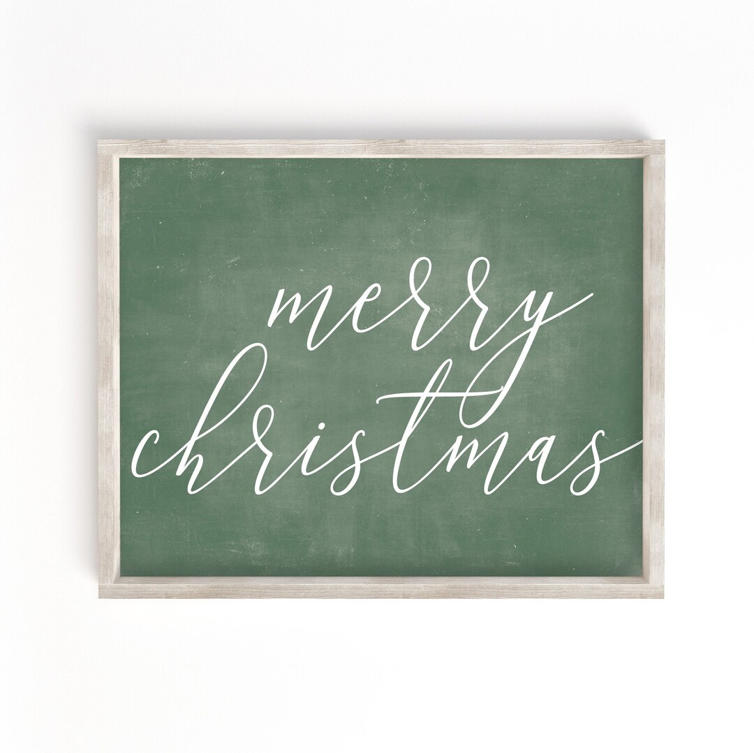 Merry Christmas Sign, Printable Wall Art, Christmas Decor, Holiday ...