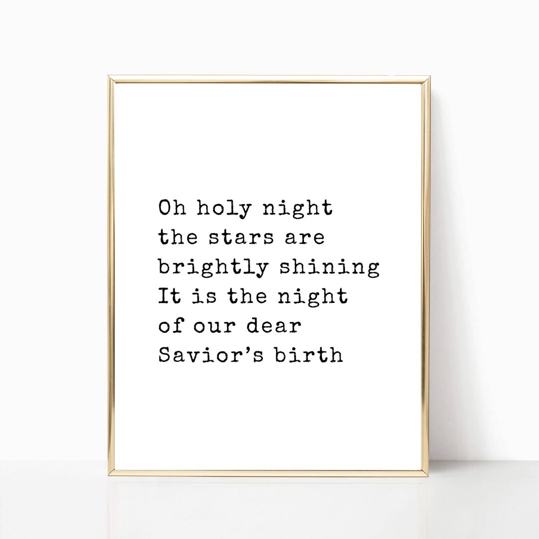 Oh Holy Night Printable, Oh Holy Night Sign, Print, Decor, Christmas ...