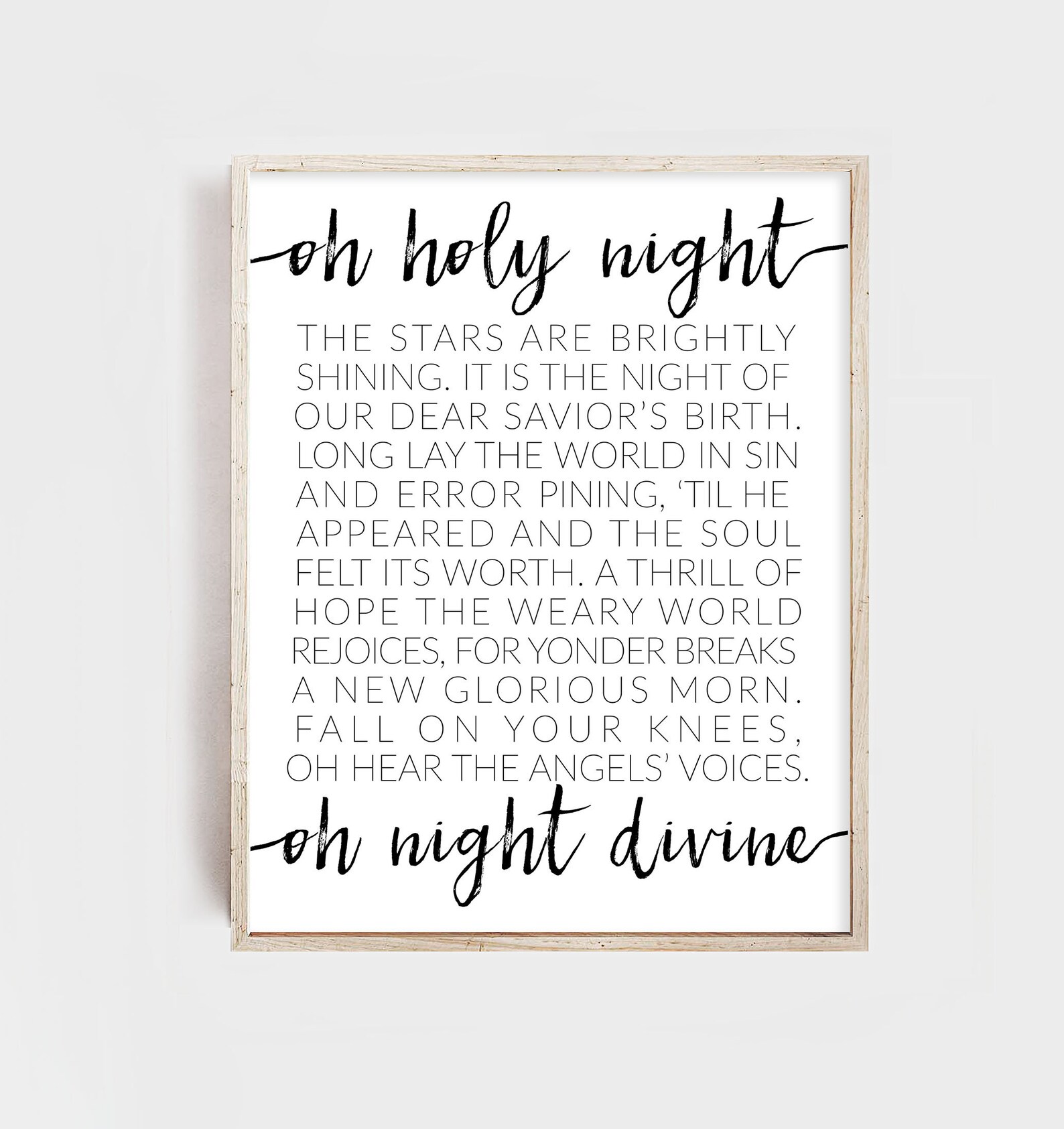 Oh Holy Night Printable Oh Holy Night Print Decor Christmas - Etsy