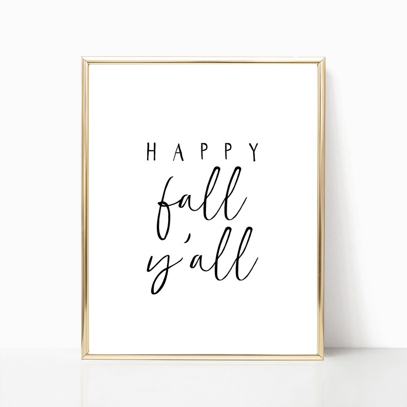 Happy Fall Y'all Printable Fall Decor Autumn Decor Fall - Etsy
