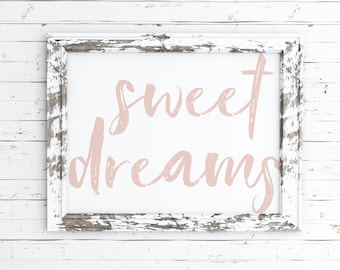 Dulces sueños imprimibles, impresión, letrero de dulces sueños, arte de pared para dormitorio, decoración de guardería, arte para guardería, letrero para guardería, imprimible para guardería