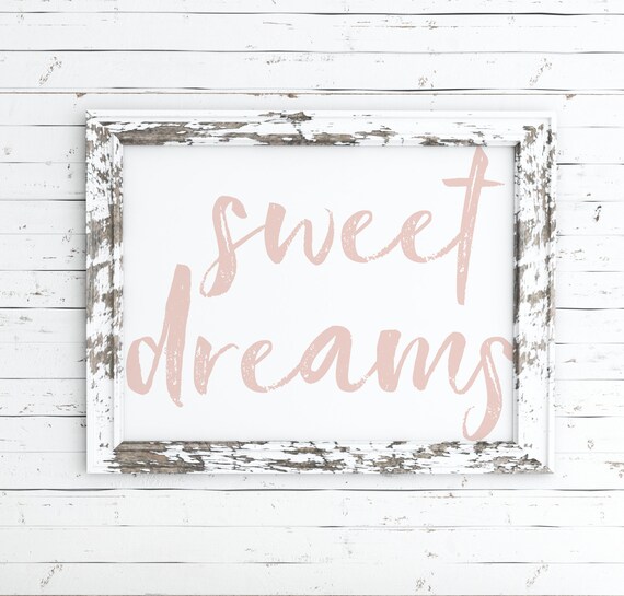 Sweet Dreams Printable Print Sweet Dreams Sign Bedroom Wall | Etsy
