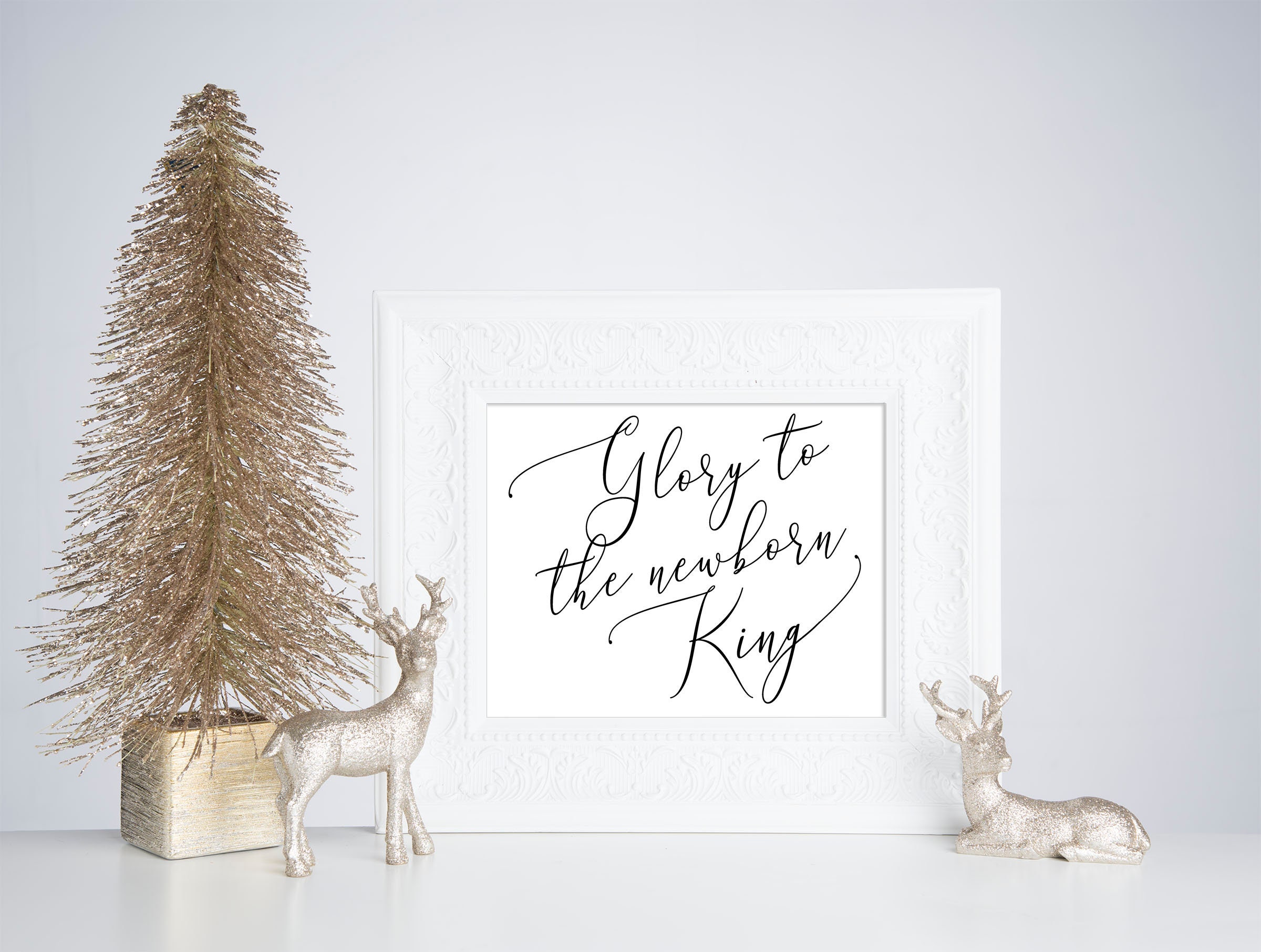 Glory to the newborn king printable print sign Christmas | Etsy