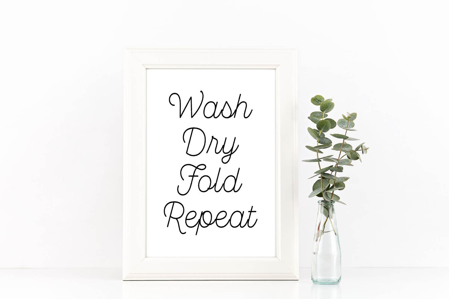 Funny Laundry Room Sign, Wash Dry Fold Repeat Printable, Laundry Room ...