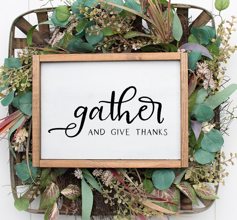 Gather and Give Thanks Printable Thanksgiving Decor - Etsy Hong Kong