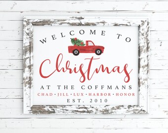 Personalized Christmas printable sign, Custom christmas sign, holiday decor, christmas printable, printable art, wall art, farmhouse decor