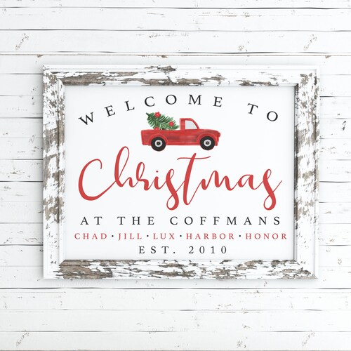 Personalized Christmas Printable Sign Custom Christmas Sign - Etsy