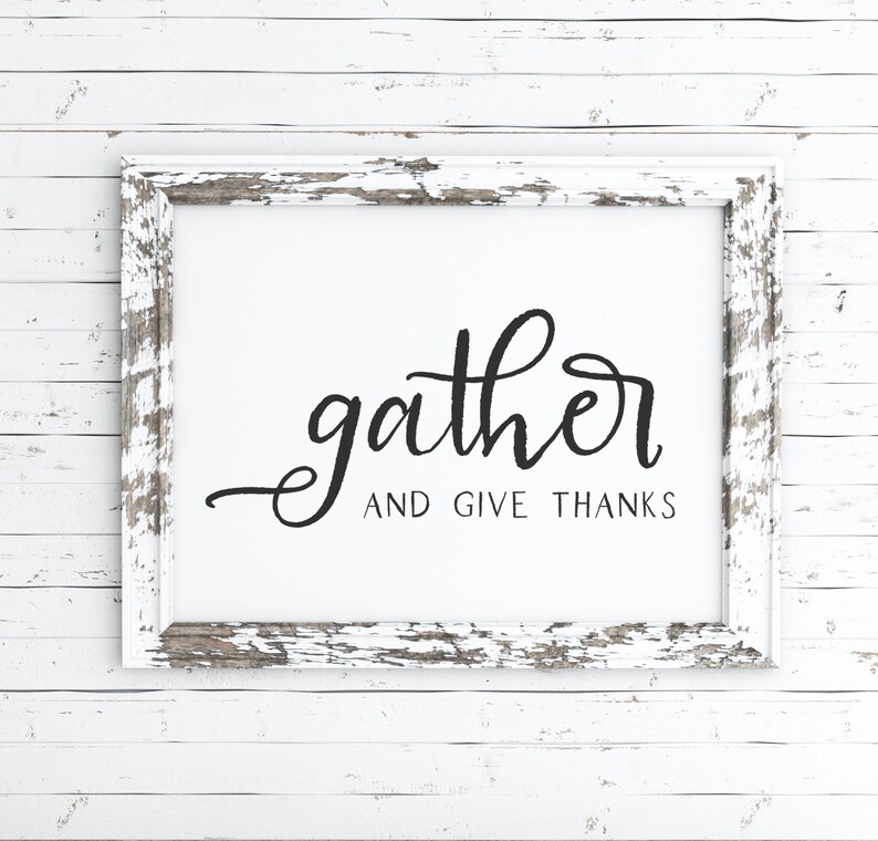 Gather and Give Thanks Printable Thanksgiving Decor - Etsy Hong Kong