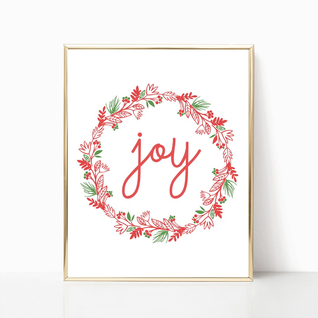 Joy Printable, Joy Print, Joy Sign, Christmas Wall Decor, Joy Christmas