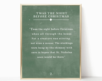 Twas the night before Christmas printable, Christmas printable, Christmas sign, Night before Christmas sign, chalkboard printable