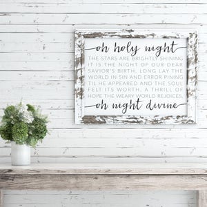Oh Holy Night Printable, Oh Holy Night Print, Decor, Christmas Print ...