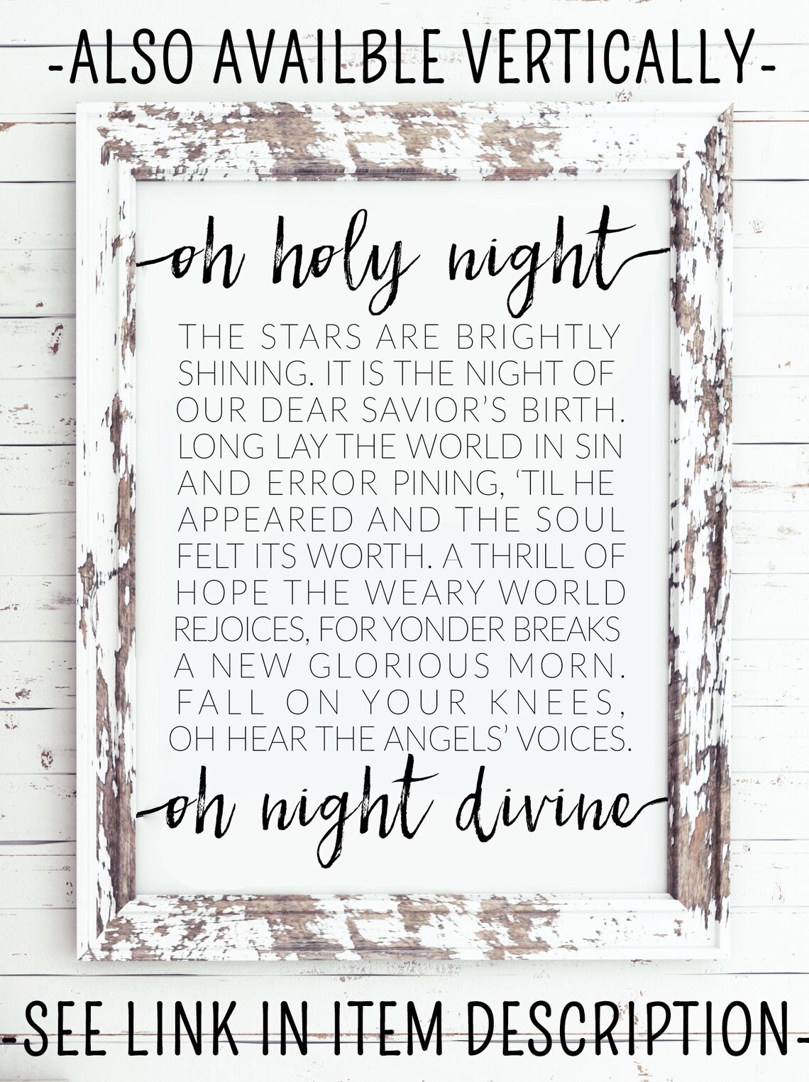 Oh Holy Night Printable Oh Holy Night Print Decor Christmas | Etsy