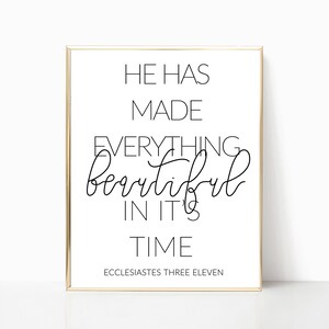 Ecclesiastes 3:11 printable, bible verse print, bible verse sign, wall art, wall decor, home decor, christian wall art, scripture print