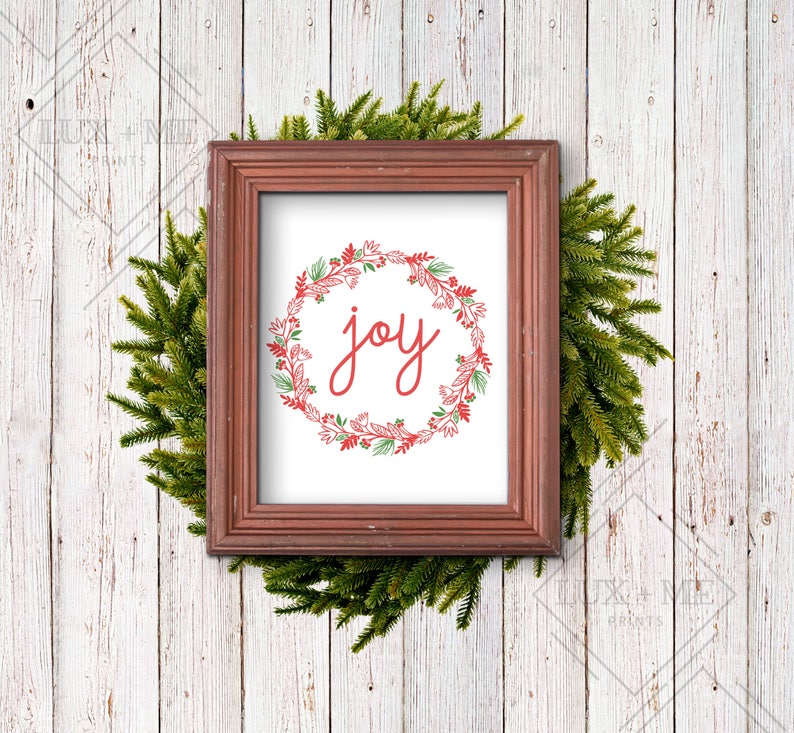 Joy Printable Joy Print Joy Sign Christmas Wall Decor Joy Etsy