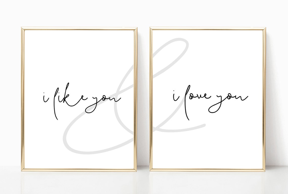 I Like You and I Love You Printable Set Bedroom Wall Art Etsy