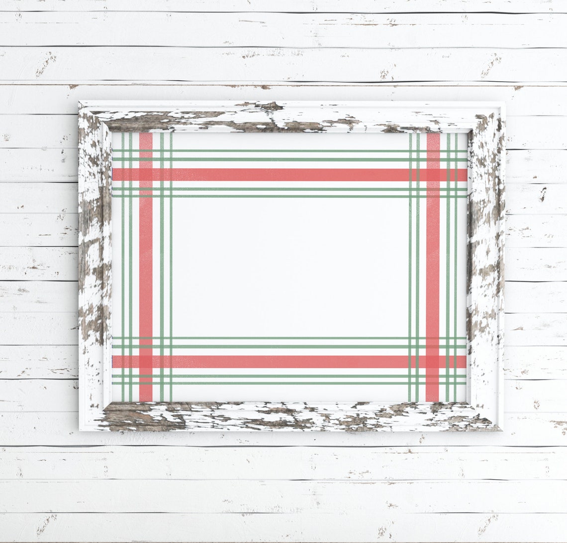 Christmas Plaid Printable Holiday Decor Christmas Wall - Etsy