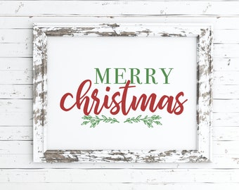 Merry Christmas printable, Christmas decor, Merry Christmas print, Christmas wall art, Christmas sign, farmhouse Christmas decor,