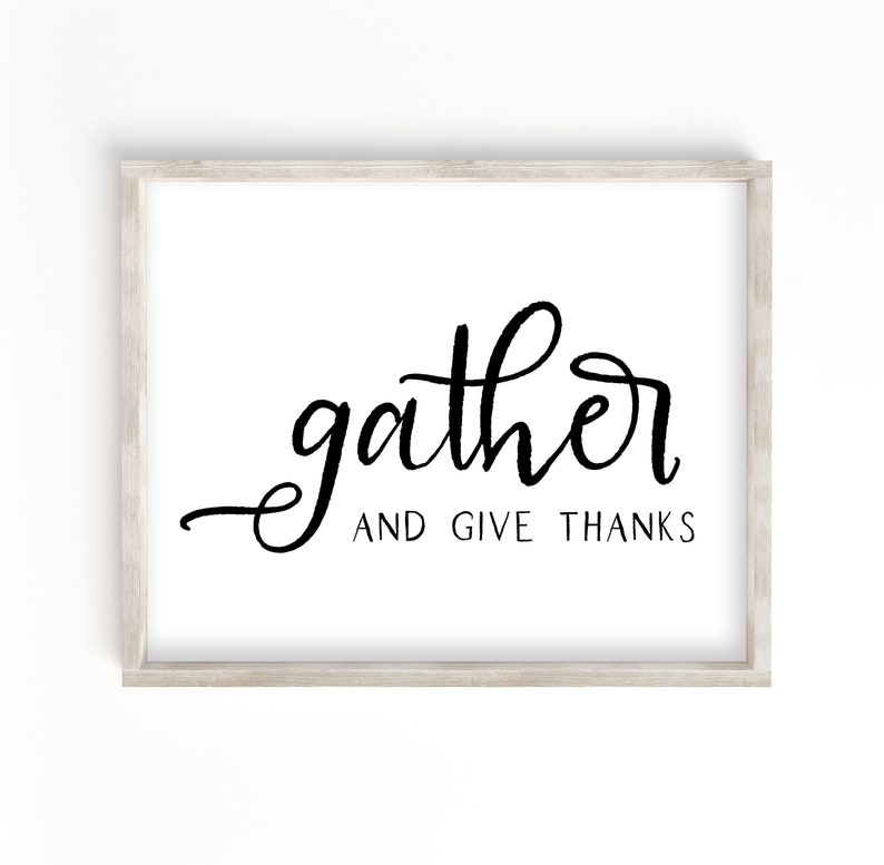 Gather and Give Thanks Printable Thanksgiving Decor - Etsy Hong Kong