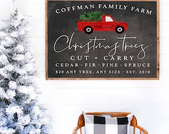 Custom Christmas tree farm printable sign, Personalized Christmas tree print, Farmhouse Christmas decor, printable wall art, wall decor
