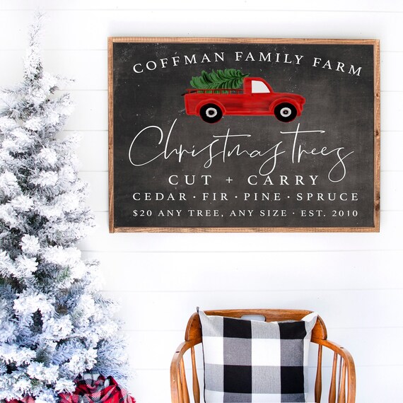 Custom Christmas tree farm printable sign, Personalized Christmas tree print, Farmhouse Christmas decor, printable wall art, wall decor