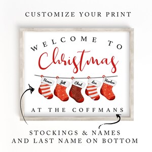 Custom Christmas Sign, Personalized Christmas Print, Stocking Printable ...