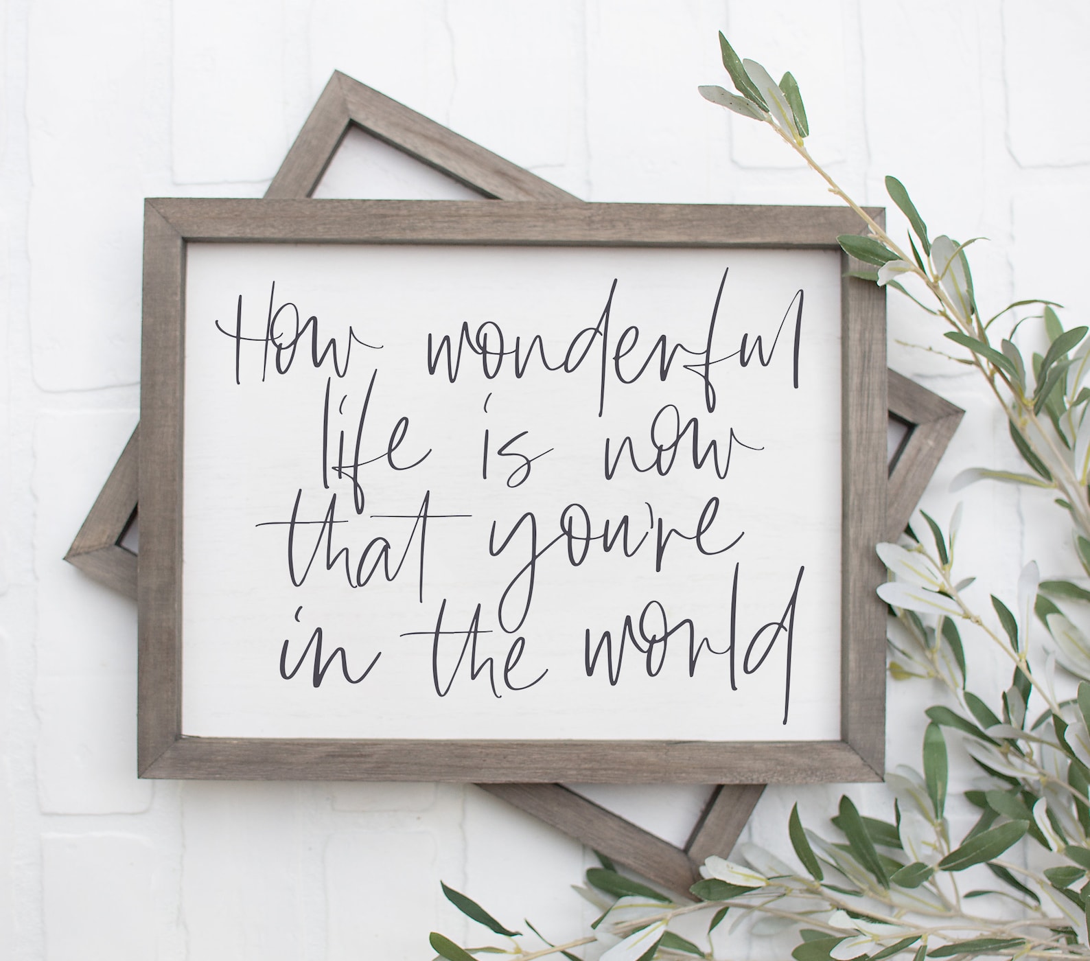 How Wonderful Life is Now You're in the World Printable Etsy