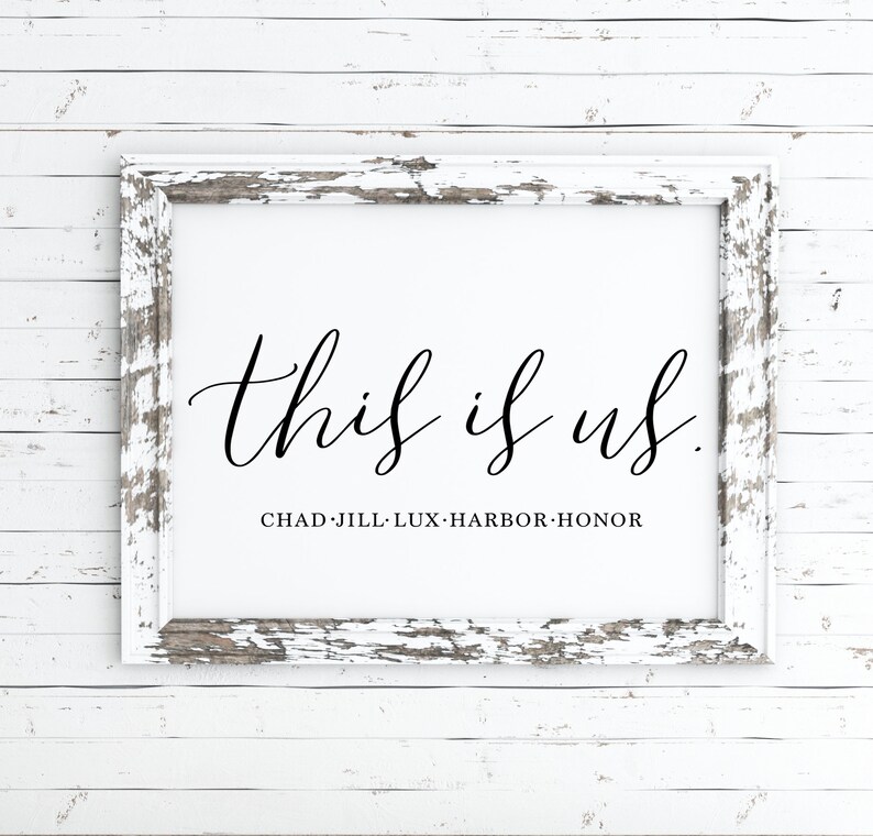 This is Us Family Name Printable This is Us Custom Sign This Etsy