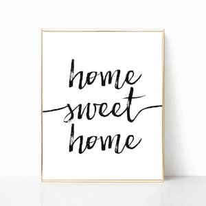 home sweet home printable, print, printable art, wall decor, home decor, wall art, printable wall art, art print