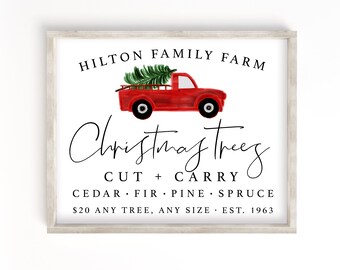 Personalized Christmas tree farm sign, printable, Custom Christmas tree print, Farmhouse Christmas printable sign, christmas trees sign