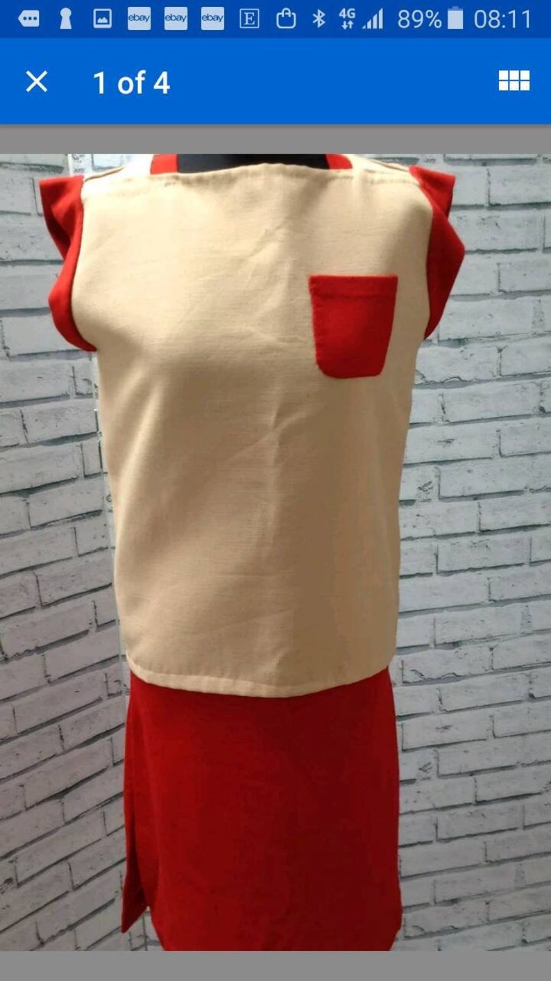 Vintage 1960s Dress Colour Block image 1