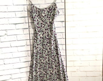 Urban Outfitters Dress Purple Floral Midi Slip Dress Cottagecore Size XS