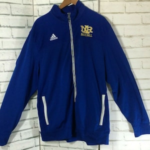 Mens Adidas Blue Nr Baseball Sports Jacket Full Zip. Size XL