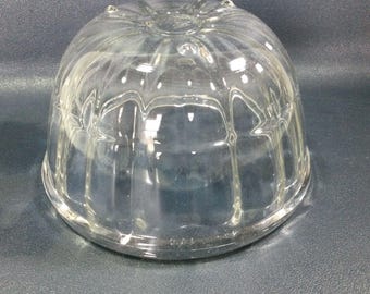 JAJ Pyrex Vintage Clear Glass Round Jelly Mould Vintage 1960s