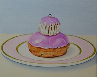 Rosa doce - Religiosa com a rosa - "Pequenas guloseimas" - Pintura a óleo sobre tela - Pintura a óleo sobre tela