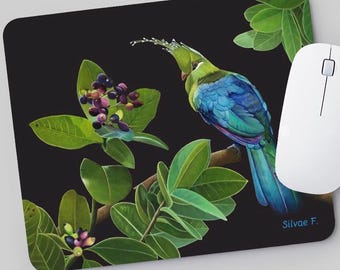 Mouse pad - Mouse pad de pássaros e plantas - Acessório de escritório - Decoração de escritório