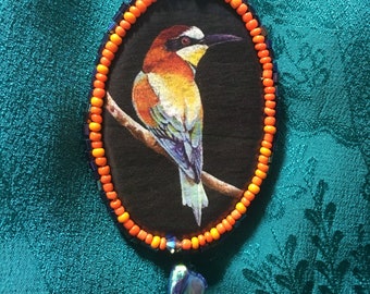 Broche Merops - Broche de abelha europeu - Joias artísticas