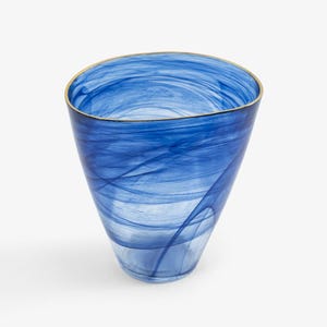 Modern Cobalt Color Vase - Unique Navy Blue Glass Vase